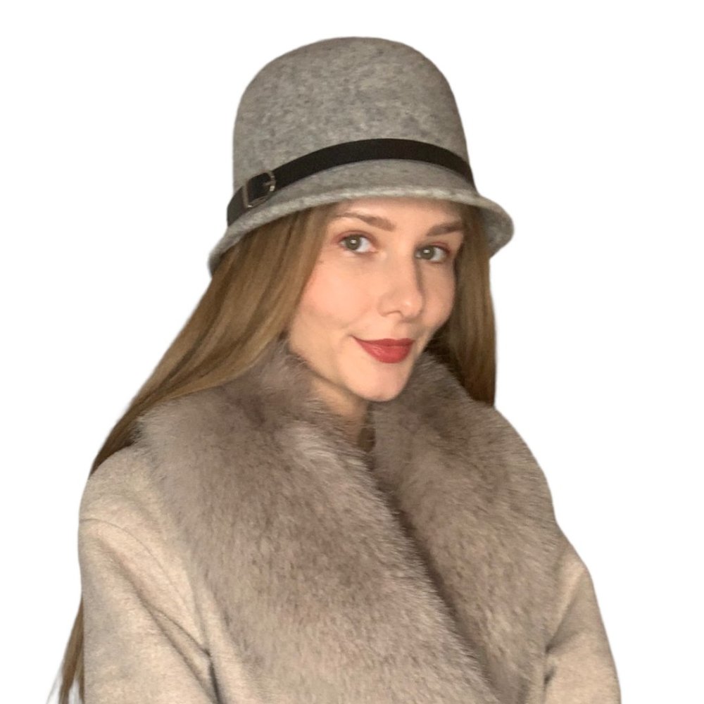 Perfect Bucket / Cloche Hat with in gray. New! - Picture 4 of 6